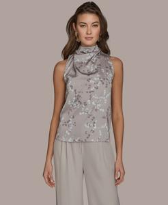 Женская блузка без рукавов с высоким воротником Donna Karan New York, Driftwood Multi