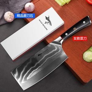 Mad Shark Немецкий кухонный нож из дамасской стали, профессиональный поварской нож для дома, женская модель, с точильным камнем, 18 см