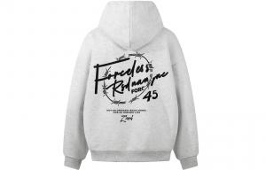 Толстовка Unisex Hooded Moderate Heavyweight ZIAREL, белый heather серый