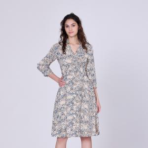 Минималистское чайное платье с принтом и рукавами 34 Smart And Joy, бежевый