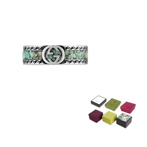 Кольцо с переплетенной буквой G GUCCI, серебряный