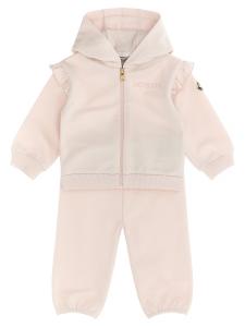 Комплект: худи и джоггеры с оборками Moncler Enfant, розовый