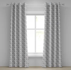 Штора на люверсах ABAKUHAUS Эйфелева башня, милый рисунок башен, французский флаг, Bonjour La Tour, кафе Эйфелева башня, белка, велосипед, декоративные двухпанельные шторы, 280 x 225 см, цвет: синий, черный, красный