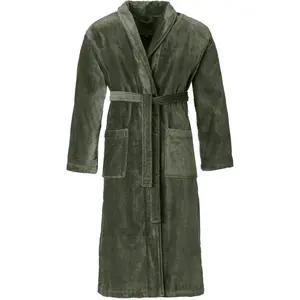 Халат Feeling-L, идеально подходит для сауны и спа, гостиничный халат, утренний халат, 1 шт., с высоким воротником Vossen, Mud green