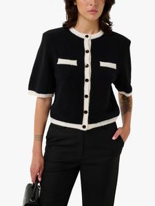 Насыщенный шерстяной кардиган контрастного цвета alpha Gestuz, цвет Black/Ivory