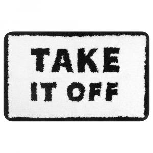 Коврик для ванной с милыми буквами, мягкий нескользящий впитывающий коврик для ванной, который можно стирать в машине Unique Bargains, белый