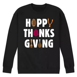 Мужская флисовая толстовка с принтом "С Днем благодарения" Licensed Character, черный