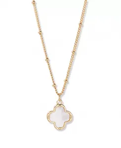 Короткое позолоченное ожерелье с подвеской из культивированного жемчуга Chatham Clover Brook & York, gold