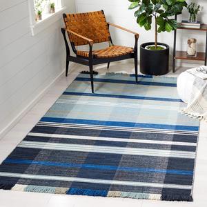 Ковер SAFAVIEH, 183 x 275 см, Striped Kilim Collection Navy/Charcoal STK703N плоского плетения премиум шерсть для гостиной столовой спальни