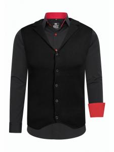 Rusty Neal Комплект из рубашки и жилета (2 шт.) в черно-красном цвете