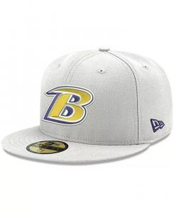 Мужская белая приталенная шляпа Baltimore Ravens Omaha Lettermark 59FIFTY New Era
