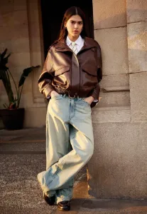 Очень широкие штанины Bershka, Light Blue