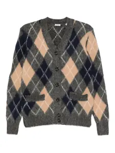 Кардиган с узором аргайл Aspesi, серый
