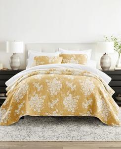 Двусторонний комплект постельного белья Distressed Bouquet из 3 предметов, размер Full/Queen ienjoy Home, Mustard