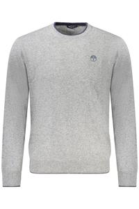 Джемпер мужской North Sails с контрастным вырезом и логотипом бренда, серый