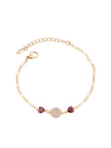 Faina Женский браслет-цепочка с подвесками, розовое золото, красный цвет