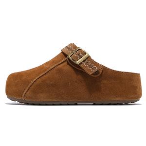 BDED Женские тапочки с закрытым носком на резиновой подошве устойчивые к истиранию коричневые, цвет Brown