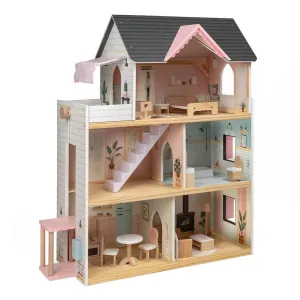 Детская кукла Eurekakids Wooden house with elevator doll, коричневый