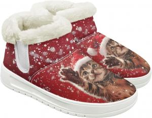 Quxjehoe Зимние сапоги для женщин, комфортные, теплые, с плюшевой подкладкой, короткие ботильоны на выход с белой подошвой, размеры 6-13.5