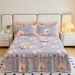 Antarctic Юбка для кровати стеганая, 150х200 см, из хлопка, цвет Sweet Dream - Gray