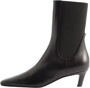 Женские ботильоны FSJ с квадратным носком, на низком каблуке-китен, без застежки, вестерн-стиль, эластичные челси, из веганской кожи, для прогулок и нарядов, размер 4-16 US, Black