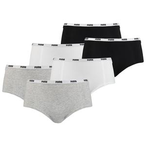 Трусы Puma Panty 6er Pack, цвет Grau/Weiß/Schwarz