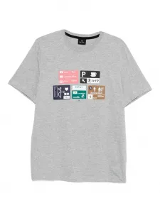 Футболка с графическим принтом «Дорожные знаки» PS Paul Smith, серый
