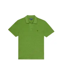 Простая льняная трикотажная рубашка-поло для мужчин Vilebrequin, зеленый
