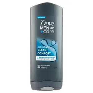 Dove Men+Care Hydrating Clean Comfort Гель для душа, лица и волос, 400 мл