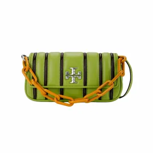 TORY BURCH Кожаная сумка через плечо Наппа с лакированной отделкой маленькая женская зеленая