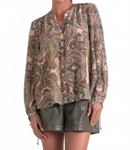 Блуза в бежевую пейсли ELAN