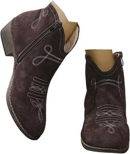 Женские ботильоны с низким каблуком 2025 года, с низким массивным каблуком, повседневные короткие ботинки, модные с боковой молнией, нарядные ботильоны, винтажные ретро, удобные осенние ботинки, обувь для прогулок JYSwoshoe, Coffee #1