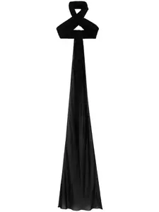 Шелковый топ с запахом AMI Paris, черный