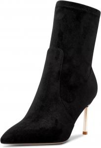 Женские ботильоны Castamere с заостренным носком на высокой шпильке, короткие ботинки на каблуке 3,3 дюйма, на молнии, классические для свадьбы, Black