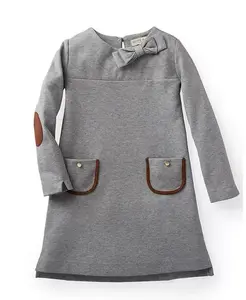 Детское стеганое платье для верховой езды с длинными рукавами из ткани понте - для малышек и девочек постарше. Hope & Henry, серый