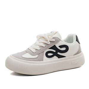 WARRIOR Амортизирующие устойчивые к истиранию противоскользящие лоу-топ скейтбордские кроссовки женские - бежевый/серый/черный, цвет Beige/Gray/Black