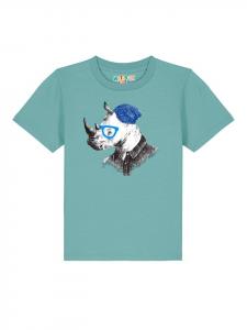 Футболка wat? Apparel, цвет teal monstera