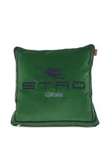 Подушка с вышитым логотипом (45 см x 45 см) Etro Home, зеленый