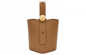 LOEWE Мягкая кожаная ведерко, сумка через плечо, кроссбоди, мини-клатч для женщин, коричневый