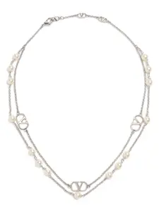 Колье с логотипом VLogo Signature VALENTINO GARAVANI, серебяный