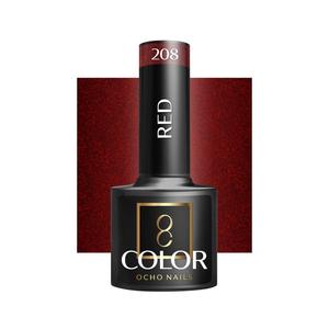 OCHO NAILS Гибридный лак для ногтей красный 208 -5 г Active Shop