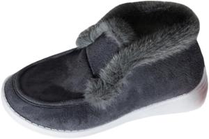 Женские модные ботильоны - теплые и удобные хлопковые туфли - подходят для осенних и зимних нарядов SPKFHD, Grey