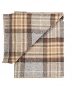 Большой плед Highland Tweeds, 59 x 80 дюймов Prince of Scots, Tan  Grey