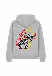 Толстовка DICES BACK PRINT UNISEX HEAVYWEIGHT con cappuccio Mira Paris, пятнистый серый