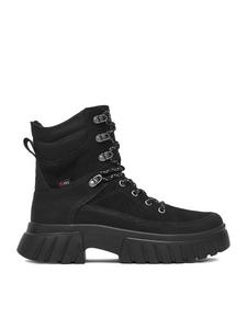 Женские ботинки Rieker замшевые на толстой подошве, черный