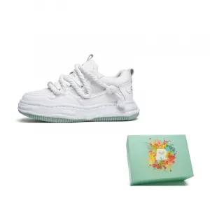 Slip Resistant Abrasion Resistant Low top Skateboard Shoes Unisex RELAXURSELF, 32119 snow mountain белый[breathable mesh]