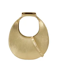 Металлическая золотистая кожаная сумка через плечо Staud, желтый