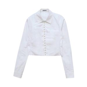 Рубашка Ambush Fitted Pearl Button Shirt 'White', белый