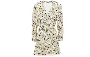 Платье с длинными рукавами женское желтое Miu Miu