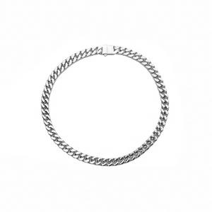 ICEGANG Титановое стальное ожерелье мужское серебристое